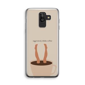CaseCompany Aggressively drinks coffee: Samsung Galaxy J8 (2018) Transparant Hoesje