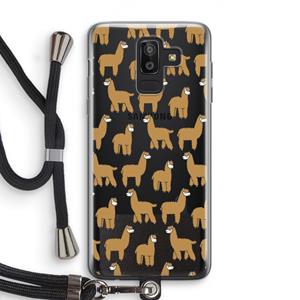 CaseCompany Alpacas: Samsung Galaxy J8 (2018) Transparant Hoesje met koord