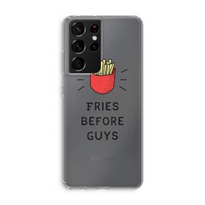 CaseCompany Fries before guys: Samsung Galaxy S21 Ultra Transparant Hoesje