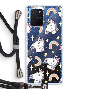 CaseCompany Rainbow Unicorn: Samsung Galaxy Note 10 Lite Transparant Hoesje met koord