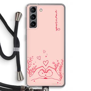 CaseCompany Love is in the air: Samsung Galaxy S21 Transparant Hoesje met koord