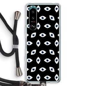 CaseCompany Eyes pattern: Sony Xperia 5 III Transparant Hoesje met koord