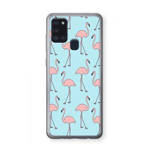 CaseCompany Anything Flamingoes: Samsung Galaxy A21s Transparant Hoesje