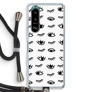 CaseCompany Eye pattern #2: Sony Xperia 5 III Transparant Hoesje met koord