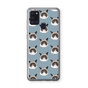 CaseCompany It's a Purrr Case: Samsung Galaxy A21s Transparant Hoesje