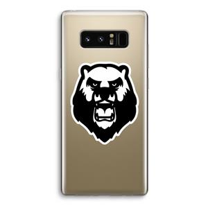 CaseCompany Angry Bear (white): Samsung Galaxy Note 8 Transparant Hoesje