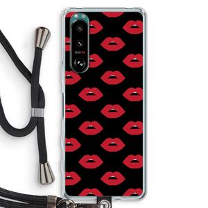 CaseCompany Lips: Sony Xperia 5 III Transparant Hoesje met koord