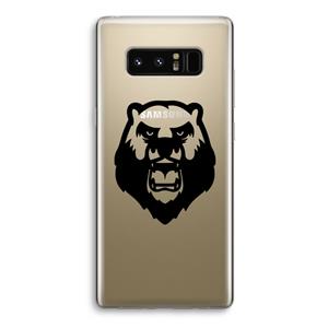 CaseCompany Angry Bear (black): Samsung Galaxy Note 8 Transparant Hoesje