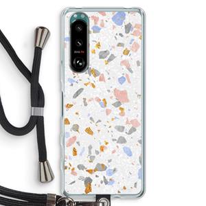 CaseCompany Terrazzo N°8: Sony Xperia 5 III Transparant Hoesje met koord