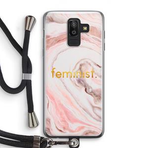 CaseCompany Feminist: Samsung Galaxy J8 (2018) Transparant Hoesje met koord