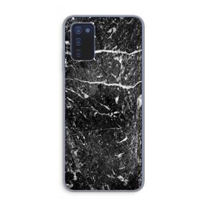 CaseCompany Zwart marmer: Samsung Galaxy A03s Transparant Hoesje
