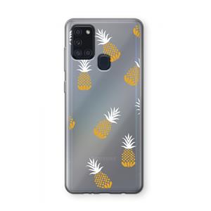 CaseCompany Ananasjes: Samsung Galaxy A21s Transparant Hoesje
