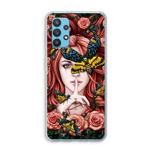 CaseCompany Lady Moth: Samsung Galaxy A32 4G Transparant Hoesje