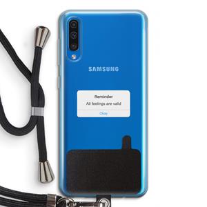 CaseCompany Reminder: Samsung Galaxy A50 Transparant Hoesje met koord