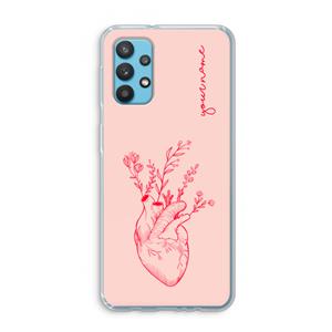 CaseCompany Blooming Heart: Samsung Galaxy A32 4G Transparant Hoesje