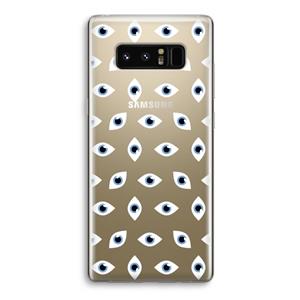 CaseCompany Eyes pattern: Samsung Galaxy Note 8 Transparant Hoesje