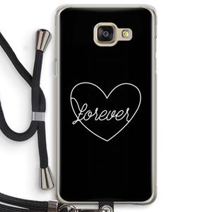 CaseCompany Forever heart black: Samsung Galaxy A5 (2016) Transparant Hoesje met koord