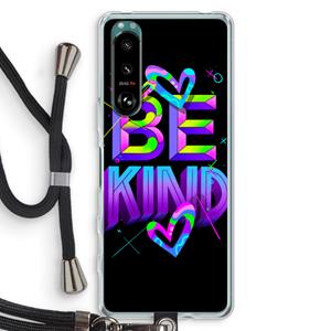 CaseCompany Be Kind: Sony Xperia 5 III Transparant Hoesje met koord