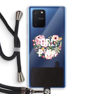 CaseCompany GRL PWR Flower: Samsung Galaxy Note 10 Lite Transparant Hoesje met koord