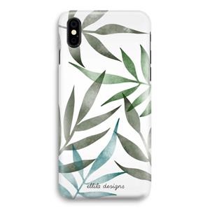 CaseCompany Tropical watercolor leaves: iPhone Xs Volledig Geprint Hoesje