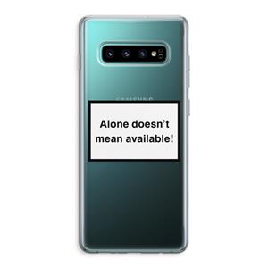 CaseCompany Alone: Samsung Galaxy S10 Plus Transparant Hoesje