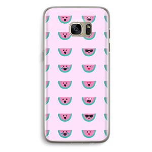 CaseCompany Smiley watermeloenprint: Samsung Galaxy S7 Edge Transparant Hoesje