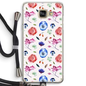 CaseCompany Bloemetjes: Samsung Galaxy A5 (2016) Transparant Hoesje met koord