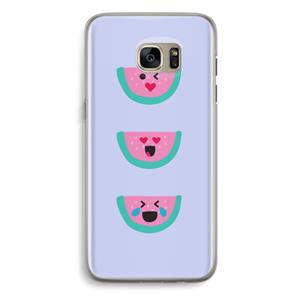 CaseCompany Smiley watermeloen: Samsung Galaxy S7 Edge Transparant Hoesje