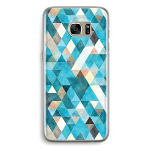 CaseCompany Gekleurde driehoekjes blauw: Samsung Galaxy S7 Edge Transparant Hoesje
