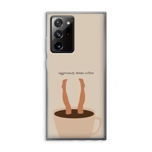 CaseCompany Aggressively drinks coffee: Samsung Galaxy Note 20 Ultra / Note 20 Ultra 5G Transparant Hoesje