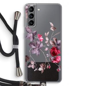 CaseCompany Mooie bloemen: Samsung Galaxy S21 Transparant Hoesje met koord