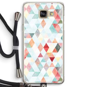 CaseCompany Gekleurde driehoekjes pastel: Samsung Galaxy A5 (2016) Transparant Hoesje met koord