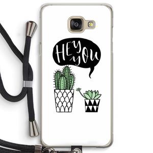 CaseCompany Hey you cactus: Samsung Galaxy A5 (2016) Transparant Hoesje met koord
