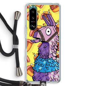 CaseCompany Loot Burger: Sony Xperia 5 III Transparant Hoesje met koord