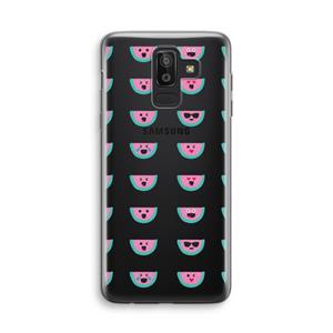 CaseCompany Smiley watermeloenprint: Samsung Galaxy J8 (2018) Transparant Hoesje
