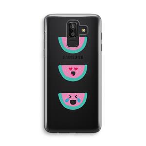 CaseCompany Smiley watermeloen: Samsung Galaxy J8 (2018) Transparant Hoesje