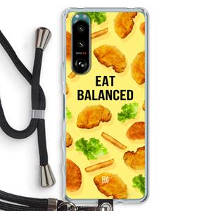 CaseCompany Eat Balanced: Sony Xperia 5 III Transparant Hoesje met koord