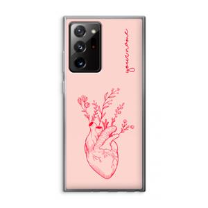 CaseCompany Blooming Heart: Samsung Galaxy Note 20 Ultra / Note 20 Ultra 5G Transparant Hoesje
