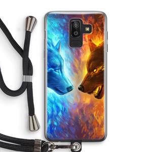 CaseCompany Fire & Ice: Samsung Galaxy J8 (2018) Transparant Hoesje met koord