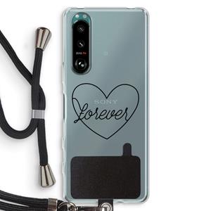 CaseCompany Forever heart black: Sony Xperia 5 III Transparant Hoesje met koord