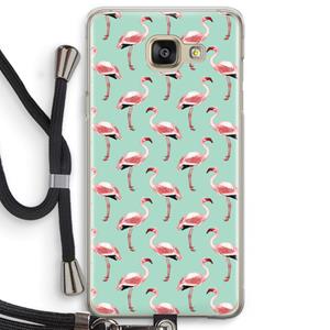 CaseCompany Flamingoprint groen: Samsung Galaxy A5 (2016) Transparant Hoesje met koord