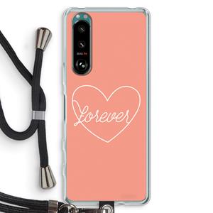 CaseCompany Forever heart: Sony Xperia 5 III Transparant Hoesje met koord