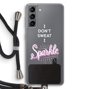 CaseCompany Sparkle quote: Samsung Galaxy S21 Transparant Hoesje met koord