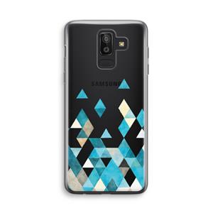CaseCompany Gekleurde driehoekjes blauw: Samsung Galaxy J8 (2018) Transparant Hoesje