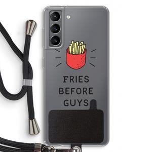 CaseCompany Fries before guys: Samsung Galaxy S21 Transparant Hoesje met koord