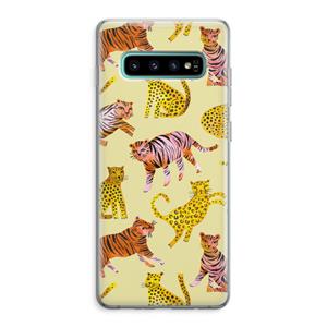 CaseCompany Cute Tigers and Leopards: Samsung Galaxy S10 Plus Transparant Hoesje
