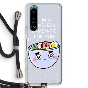 CaseCompany I'm A Hopeless Ramen-Tic For You: Sony Xperia 5 III Transparant Hoesje met koord