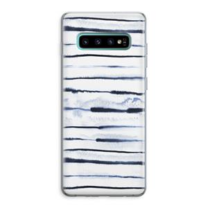 CaseCompany Ink Stripes: Samsung Galaxy S10 Plus Transparant Hoesje
