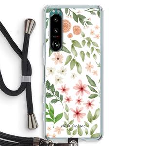 CaseCompany Botanical sweet flower heaven: Sony Xperia 5 III Transparant Hoesje met koord