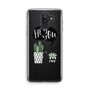 CaseCompany Hey you cactus: Samsung Galaxy J8 (2018) Transparant Hoesje
